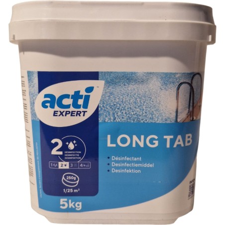 Acti Chloortabletten Long Tab 250gr (5kg) (Enkel geschikt voor de Belgische markt)